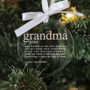 Grandma Definition Engraved Christmas Ornament