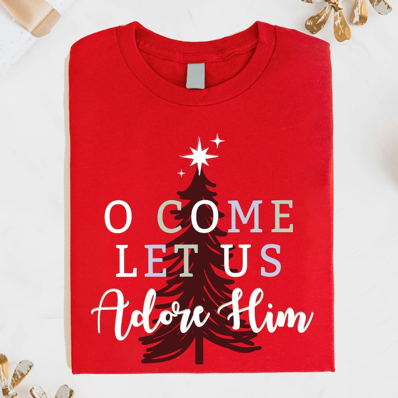 Oh come let us Adore him tee main image 0