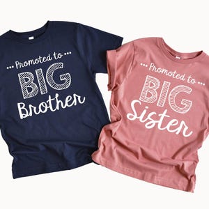 Promoted to Big Sister or Brother, New Baby Gift, Gift Announcement, Matching, Little Brother, Sibling Hospital Outfits, Matching Siblings