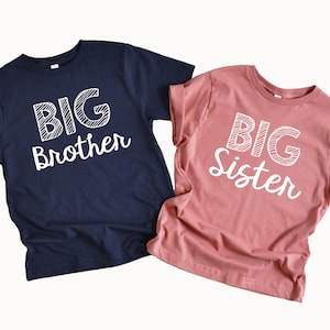 Big Sister Shirt, Big Brother, Sibling Gifts, Navy Blue, Mauve, Matching, New Sibling, Little Brother, Hospital Outfits, Matching Kids Gift