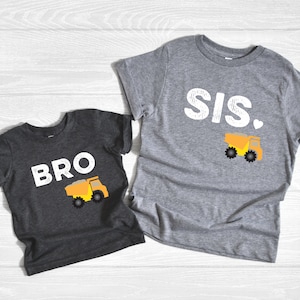 Construction Birthday Outfits, Brother and Sister Shirt, Birthday Family Shirts, Dump Truck Birthday, Construction Party Outfits
