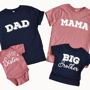 Mama and Dad Shirts, Baby Announcement, New Parents, Gift for Mom, Gift for Dad, Father&#39;s Day Gift, Mother&#39;s Day Gift, Matching Family Shirt