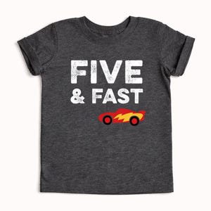 Five & Fast Race Car Birthday Shirt: 5th Birthday Outfit