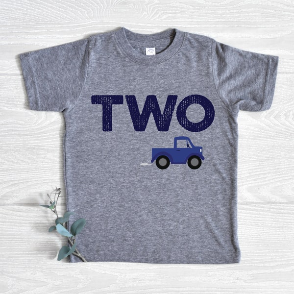 Blue Truck Birthday Shirt, Toddler Birthday Boy Shirt, Vintage Truck Party Theme Outfit, Truck Birthday Gift Shirt