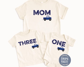 Blue Truck Birthday Shirt: Vintage Party Outfit