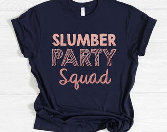 Slumber Party Shirt, Youth Girls Sleepover Shirt, Rose Gold Slumber Party Squad Shirt, Shirt for youth girl or junior, Matching Party Shirts