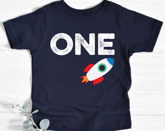 ONE Rocket Birthday Shirt, First Birthday Shirt, 1st Birthday, Space Birthday Shirt, Boys Blast Off Birthday Shirt, ONE Birthday