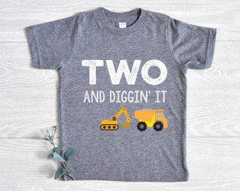 Construction Birthday Shirt, Two and Diggin' It, Birthday Boy Shirt, Dump Truck Birthday, Excavator Birthday, Construction Shirt