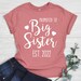 Promoted to Big Sister Shirt, Est. 2022 or 2023, Baby Announcement Toddler Shirt, Gift for Big Sister, New Big Sister, Matching Family Shirt 