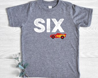 Race Car Birthday Shirt, SIX, SEVEN, EIGHT, 6th, 7th, 8th Birthday, Birthday Outfit, Race Car Party Outfit, Nascar Birthday Shirt, Boys Bday