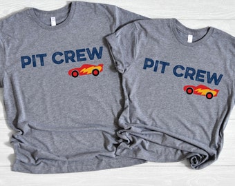 Matching Pit Crew Race Car Birthday Shirt, Matching Family Birthday Shirt, Birthday Outfit, Race Car Outfit, Pit Crew Shirt, Granite W/ Navy