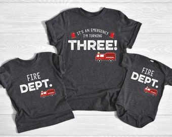 Fire Truck Birthday Shirt, Fire Engine, Fire Dept. Family Birthday Shirts, Emergency Birthday, Fire Rescue Birthday Shirt, Fire Shirts