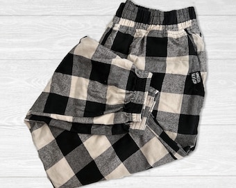 Flannel Jogger Pants, Family Matching, Fall, Christmas, Snuggle Season Pants, Buffalo Check, Black/Natural
