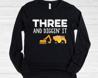 Dump Truck Birthday Shirt: Long Sleeve Construction Tee