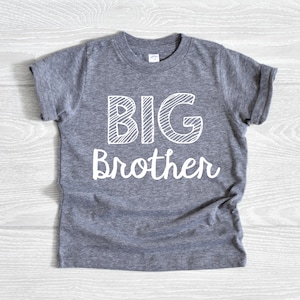 Big Brother Shirt, Baby Announcement Toddler Shirt, Shirt for Big Brother, New Big Brother, Grey Soft Cotton