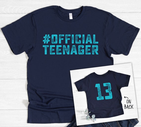 Official Teenager T-Shirt - Blue 13th Birthday Boy Gift Official Teenager T-Shirt - Blue 13th Birthday Boy Gift