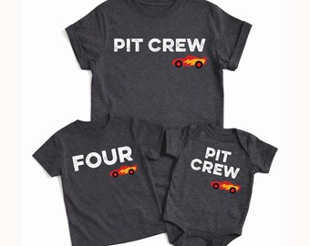 Race Car Pit Crew Birthday Shirt, Family Birthday Boy Shirts