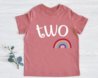 Rainbow Birthday Shirt, Birthday Girl, Rainbow Heart Birthday Idea, Shirt for Birthday Girl, Mom and Me Rainbow Shirts