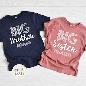 Big Brother AGAIN, Big Sister AGAIN, Navy Blue or Mauve, Big Sibling Outfits, Matching, Little Brother, Sibling Hospital Outfits, Matching