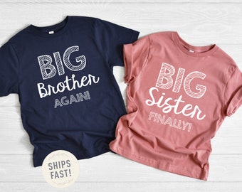 Big Brother AGAIN, Big Sister AGAIN, Navy Blue or Mauve, Big Sibling Outfits, Matching, Little Brother, Sibling Hospital Outfits, Matching