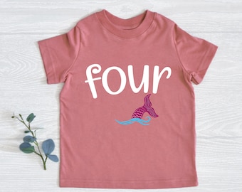 Mermaid Birthday Shirt, Birthday Girl, Mermaid Theme Birthday Idea, Shirt for Birthday Girl, Pink and Purple Mermaid