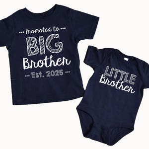 Big Brother Shirt, Little Brother, Est. 2025, Est. 2026, Blue, Kids Gift Shirt, Little Brother, Sibling Shirts, ONE ITEM ONLY