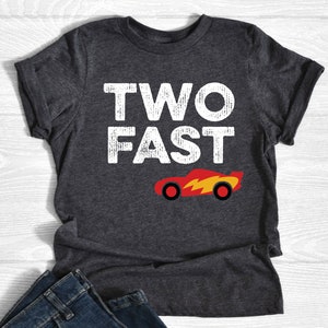 TWO FAST, Race Car Birthday Shirt, 2nd Birthday, Racing Birthday Boy Shirt, Birthday Outfit, Race Car Party Outfit, Nascar Birthday Shirt