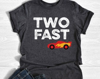 TWO FAST, Race Car Birthday Shirt, 2nd Birthday, Racing Birthday Boy Shirt, Birthday Outfit, Race Car Party Outfit, Nascar Birthday Shirt