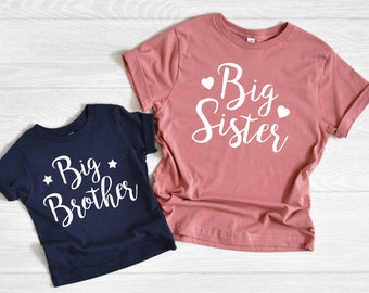 Big Brother, Big Sister, Little Brother, Little Sister Shirts, Matching Shirts, Sibling Shirts, Baby Announcement Shirts, Matching, Cotton