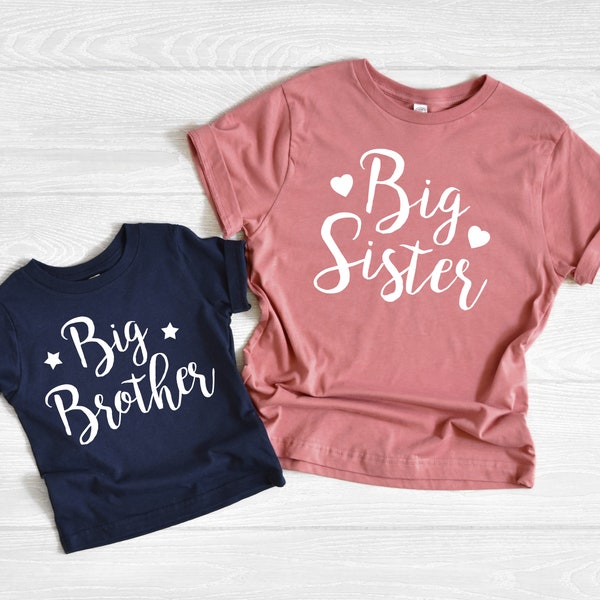 Big Brother, Big Sister, Little Brother, Little Sister Shirts, Matching Shirts, Sibling Shirts, Baby Announcement Shirts, Matching, Cotton