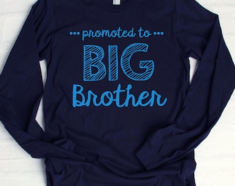 Navy Big Brother Shirt, Promoted to Big Brother, Long Sleeve Big Brother, New Big Brother Shirt, Blue Big Brother, Soft, Navy Long Sleeve