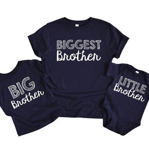 Big Matching Brother Shirts, NAVY Biggest Brother, Big Brother Shirt, Baby Announcement, Big Brothers, New Big Brother, NAVY Soft Cotton