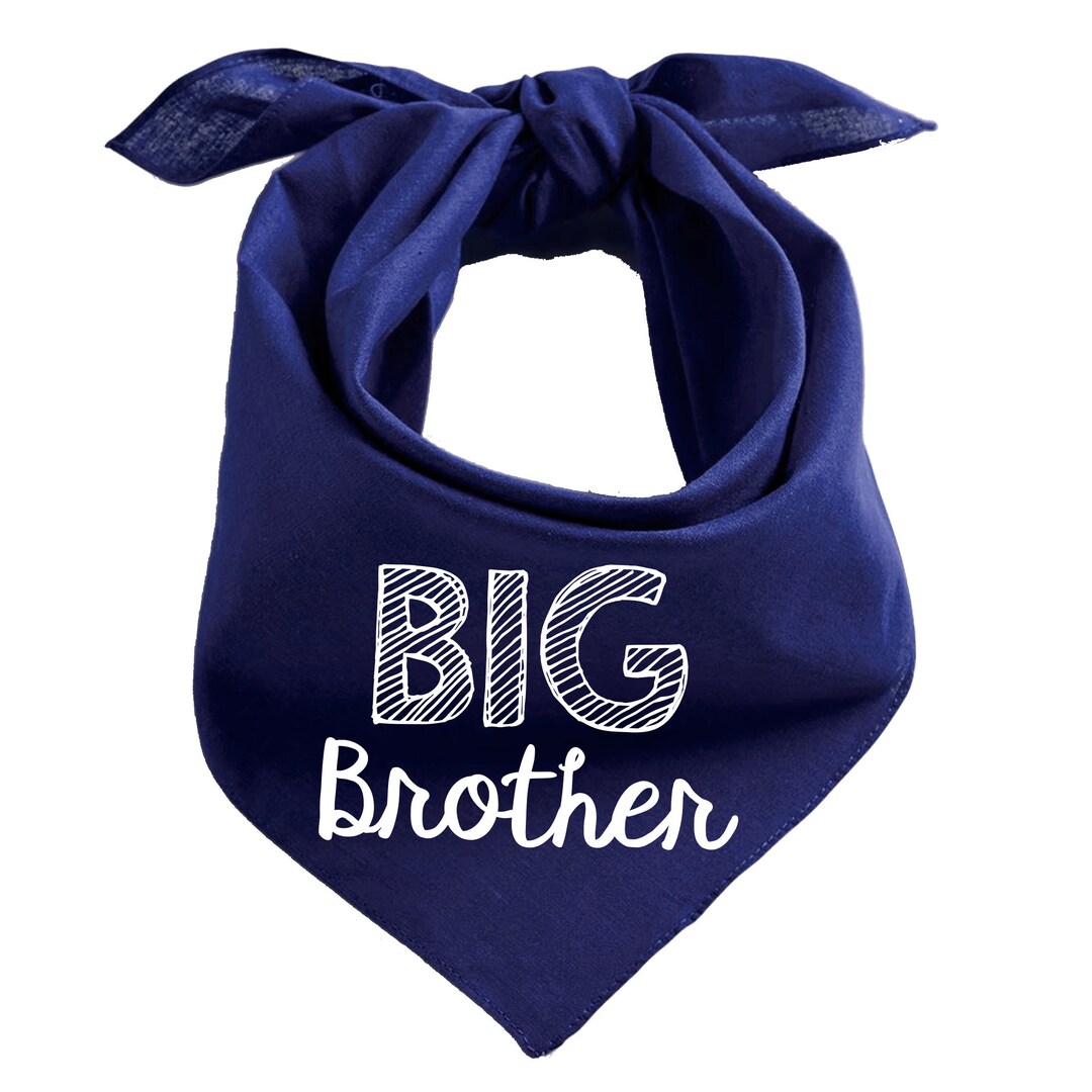 Navy Dog Bandana Big Brother, Big Brother Dog Baby Anoucement, Bandana for Big Brother Dog, Blue