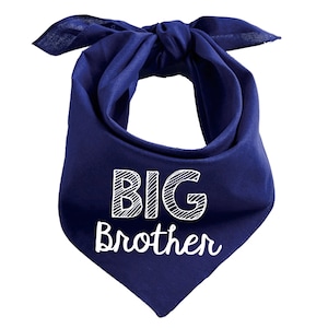Navy Dog Bandana Big Brother, Big Brother Dog Baby Anoucement, Bandana for Big Brother Dog, Blue Big Brother, Navy Blue, Soft Cotton