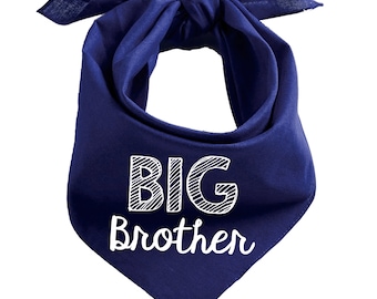 Navy Dog Bandana Big Brother, Big Brother Dog Baby Anoucement, Bandana for Big Brother Dog, Blue Big Brother, Navy Blue, Soft Cotton