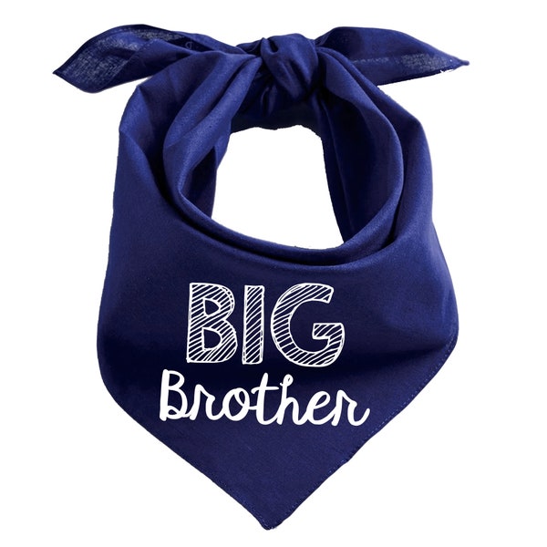 Navy Dog Bandana Big Brother, Big Brother Dog Baby Anoucement, Bandana for Big Brother Dog, Blue Big Brother, Navy Blue, Soft Cotton