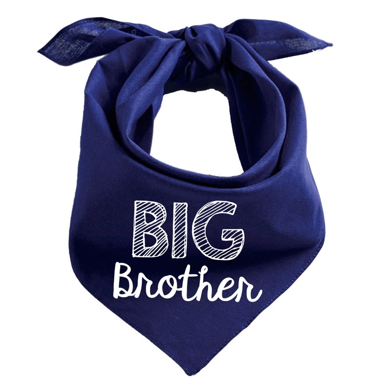 Navy Dog Bandana Big Brother Big Brother Dog Baby Anoucement Etsy