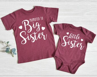 Purple Big Sister Shirt, Pregnancy Annoucement Shirt, Shirt for Big Sister, New Big Sister Shirt with Hearts, Ultra Soft Cotton