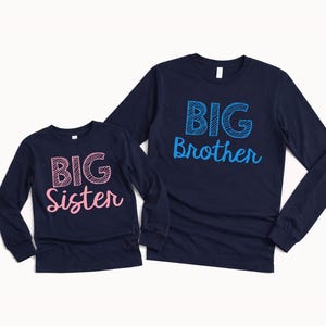 Matching Big Brother Sister Long Sleeve Shirts, Sibling Set