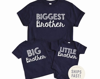 Big Matching Brother Shirts, NAVY Biggest Brother, Baby Announcement, Big Brothers, NAVY Items Sold Separately