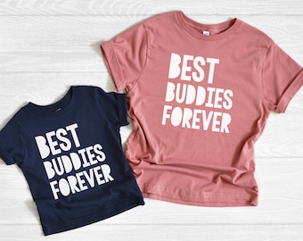 Best Buddies Forever Shirt, All Sizes, Cousin Shirt, Modern BFF Shirt for Girl, Toddler BFF Gift Idea, White on Trendy Shirt, BFF Gift