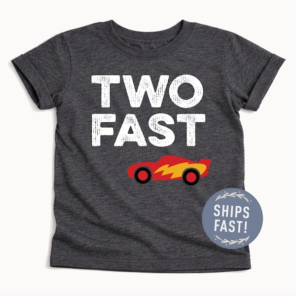 Two Fast Race Car 2nd Birthday Shirt, Racing Party Outfit