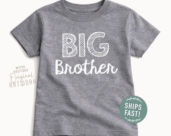 Big Brother Shirt, Baby Announcement Gift, Soft Cotton Tee