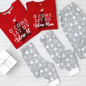 CLEARANCE Matching Family Christmas Pajamas O Come Let Us Adore Him Religious Jesus Snug fit Kids Jogger Style Adults FINAL SALE Etsy Canada