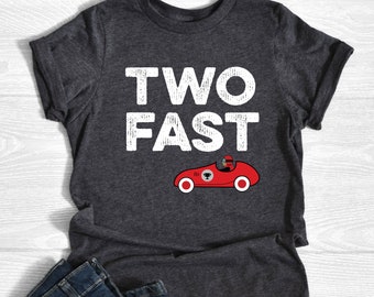 TWO FAST, Vintage Race Birthday Shirt, 2nd Birthday, Vintage Birthday Shirt, Race Birthday Outfit, Race Car Party Shirt, Vintage Birthday