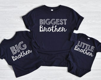 Big Matching Brother Shirts, NAVY Biggest Brother, Big Brother Shirt, Baby Announcement, Big Brothers, New Big Brother, NAVY Soft Cotton