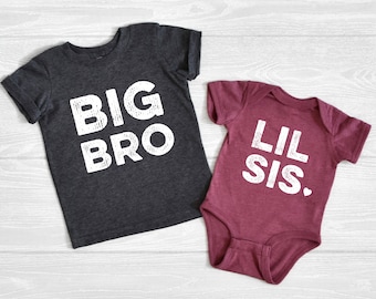 Big Bro Shirt, Lil Sis Shirt, Big Sis Shirt, Lil Bro Shirt, Matching Sibling Shirt, Pregnancy Announcement Shirt.