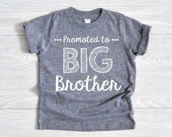 Promoted to Big Brother Shirt, Baby Announcement Toddler Shirt, Shirt for Big Brother, New Big Brother Shirt, Soft Cotton