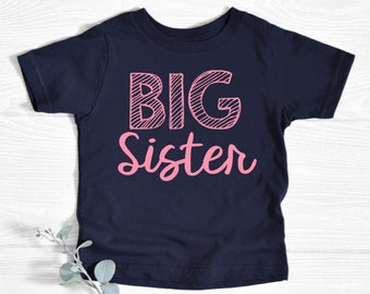 Pink Big Sister Shirt, Baby Announcement Toddler Shirt, Shirt for Big Sister, New Big Sister Shirt, Ready to Ship, Soft Cotton