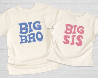 Groovy Big Brother Shirt, Big Sister Gift, Natural Color, Pregnancy Announcement Shirt, Shirt for Big Sister, Brother and Sister Shirts